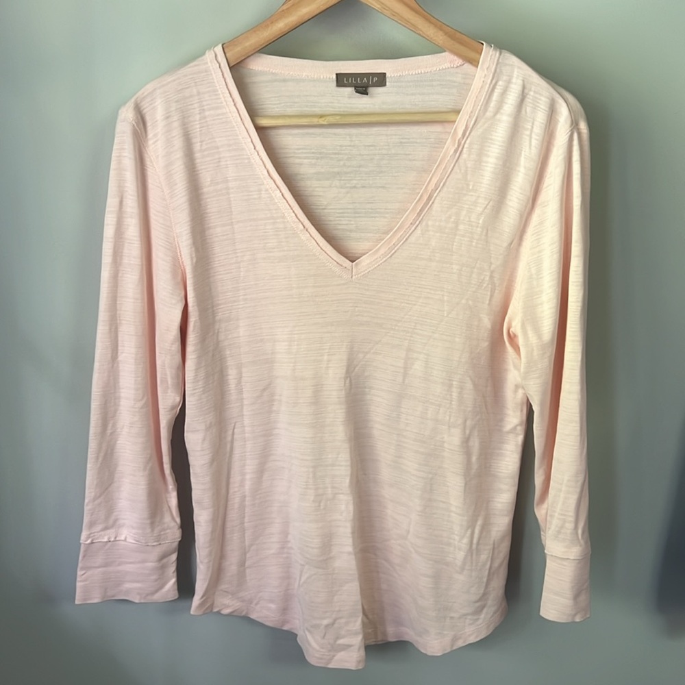 LILLA P Cotton long sleeve V Neck medium like new